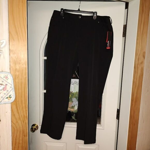 New Rafaella Black Relaxed Fit Pants Easy Care Size Women's 18W - Picture 1 of 3